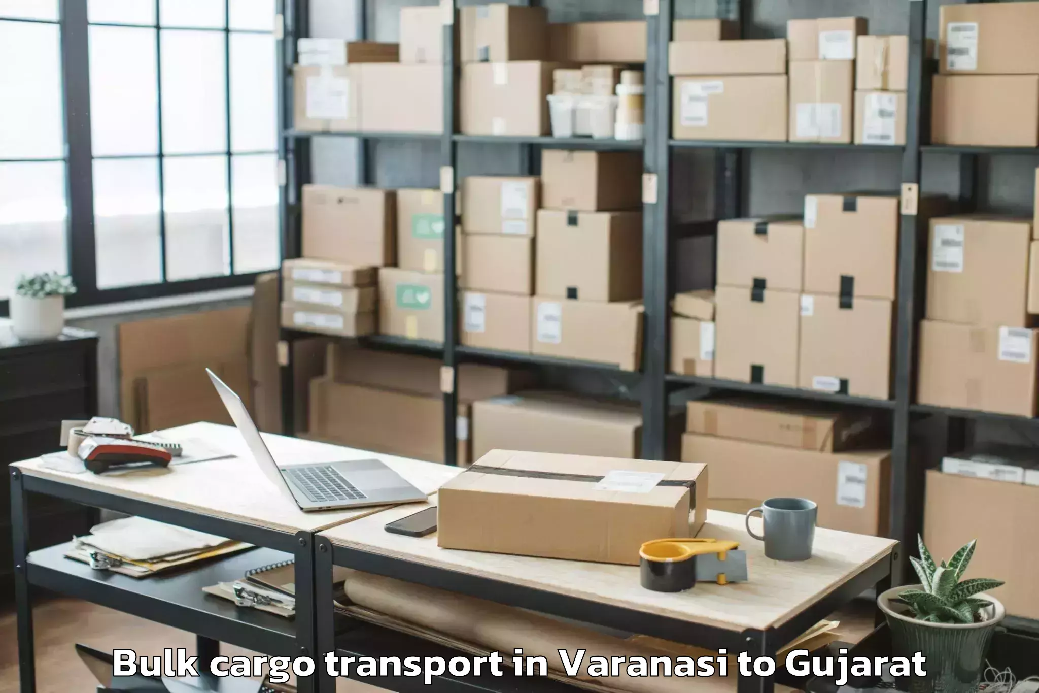 Professional Varanasi to Bhanvad Bulk Cargo Transport